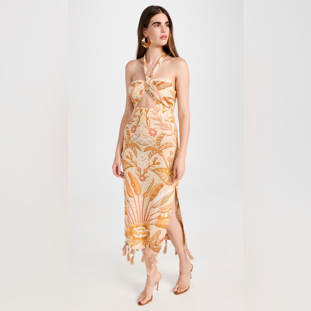 Tropical Print Halter Dress farm Rio